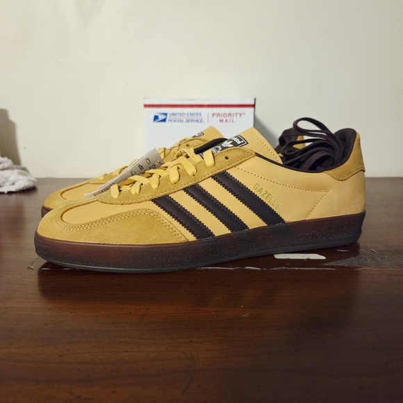 adidas Originals Gazelle Indoor Shoes IH4771 Oat/Dark Brown Men's Sz 12 NWOB - Picture 1 of 13